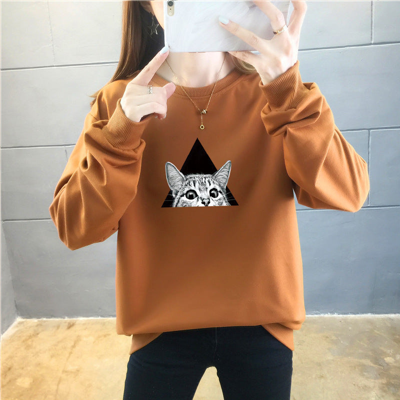 Cartoon Rundhals-Top Trendy Plus Size Damenbekleidung