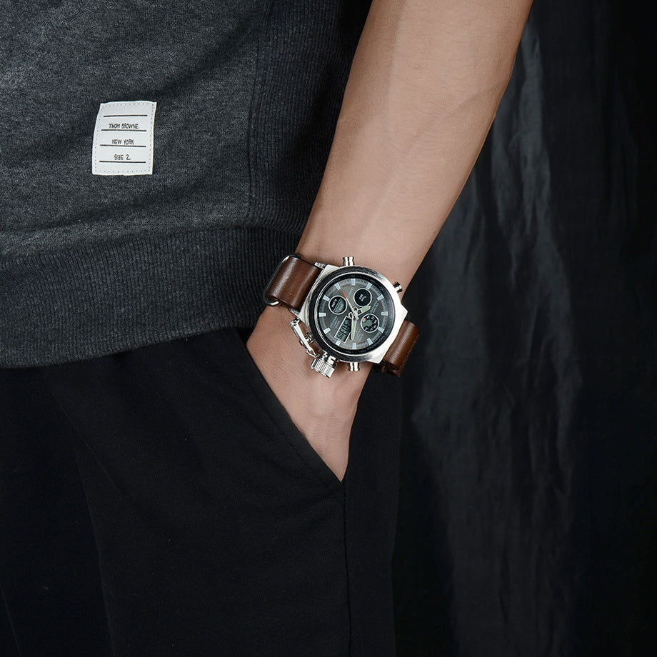 Relogio Masculino Luxusmarke Herrenuhren Herren Quarz Stunde Analog Digital LED Sportuhr Herren Army Military Armbanduhr