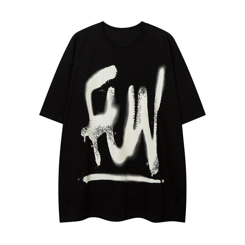 Mode Graffiti Brief Kurzarm Herren Kleidung