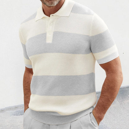 Herrenbekleidung Sommermode Revers Pullover Kurzarm Herrenbekleidung Männer trägt