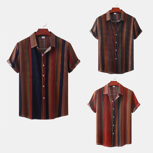 Sommer Herrenbekleidung Druck Casual Retro Shirt Männer