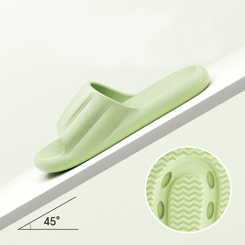 Modische, einfarbige, gestreifte Hausschuhe für den Sommer, dicke Unterseite, rutschfeste Badezimmerschuhe für Damen und Herren
