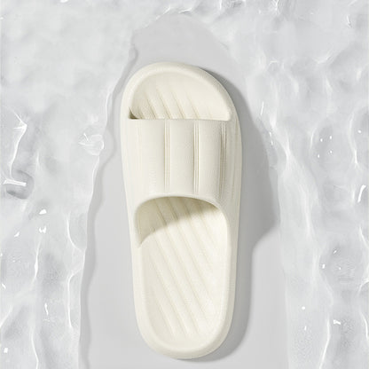 Modische, einfarbige, gestreifte Hausschuhe für den Sommer, dicke Unterseite, rutschfeste Badezimmerschuhe für Damen und Herren