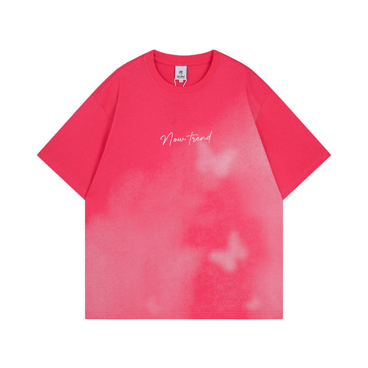 Inkjet Gradient Kurzarm Männer Kleidung High Street Nische