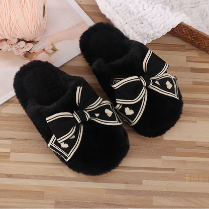 Ins Bow Hausschuhe Home Fashion Warme rutschfeste Boden Schlafzimmer Slipper für Frauen Hausschuhe