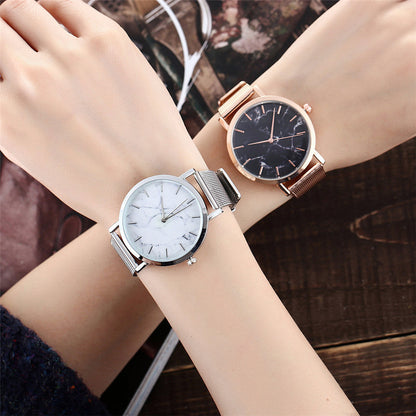 Vansvar mode marke silber und gold mesh band kreative marmor armbanduhr casual frauen quarz uhren geschenk relogio feminino