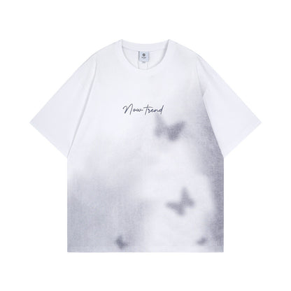 Inkjet Gradient Kurzarm Männer Kleidung High Street Nische