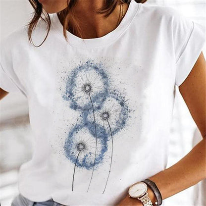 Frauen Löwenzahn T-shirts Mode Kleidung Cartoon Kleidung Wa