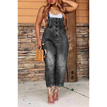 Damenbekleidung Mode Lässig Siamese Hosenträger Jeans Frauen