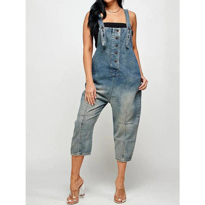 Damenbekleidung Mode Lässig Siamese Hosenträger Jeans Frauen
