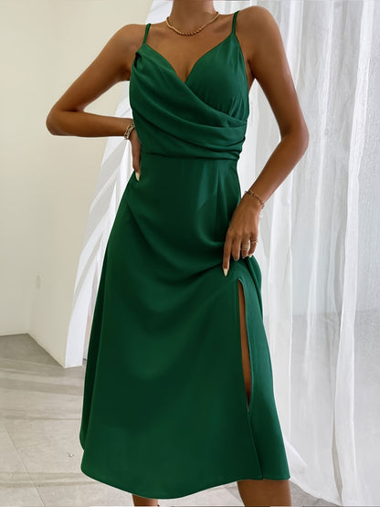V-Ausschnitt Schlitz Sling Kleid Sommermode Sexy Slim Hosenträger Kleider für Frauen Kleidung