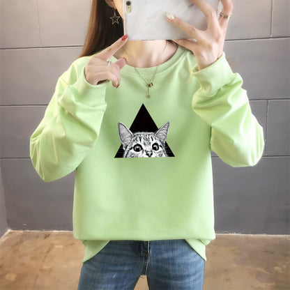 Cartoon Rundhals-Top Trendy Plus Size Damenbekleidung
