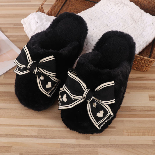 Ins Bow Hausschuhe Home Fashion Warme rutschfeste Boden Schlafzimmer Slipper für Frauen Hausschuhe