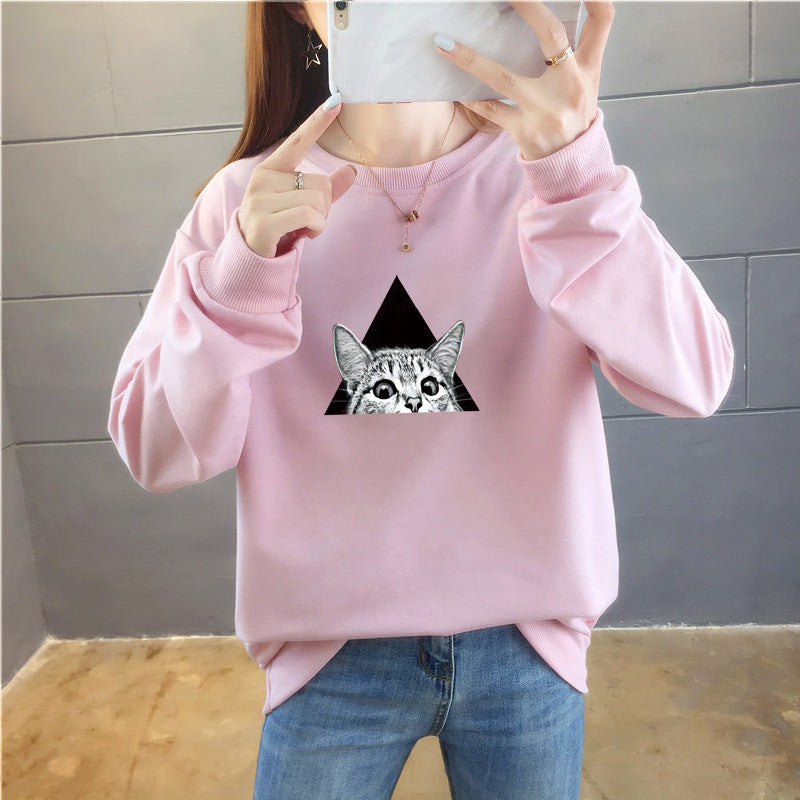 Cartoon Rundhals-Top Trendy Plus Size Damenbekleidung