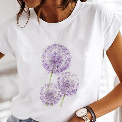 Frauen Löwenzahn T-shirts Mode Kleidung Cartoon Kleidung Wa