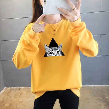 Cartoon Rundhals-Top Trendy Plus Size Damenbekleidung