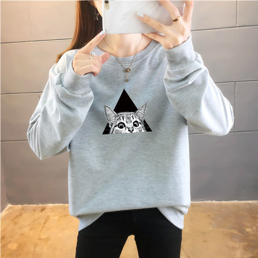 Cartoon Rundhals-Top Trendy Plus Size Damenbekleidung