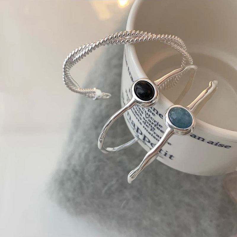 Elegantes Cold Feeling Aquamarin Armband für Damen