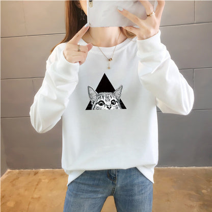 Cartoon Rundhals-Top Trendy Plus Size Damenbekleidung