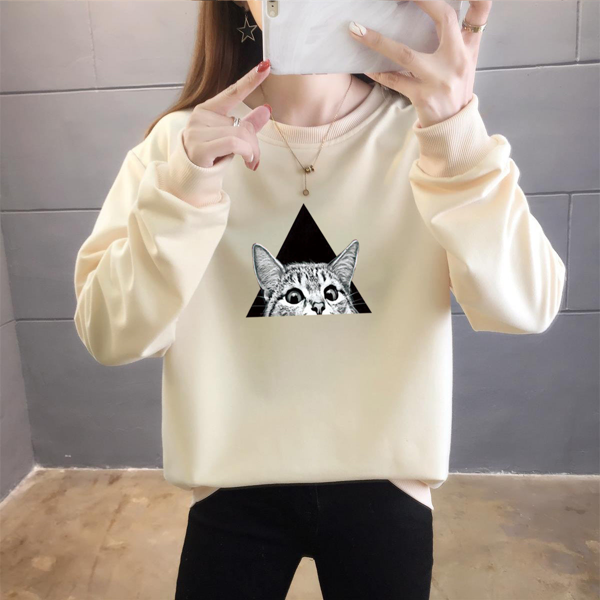 Cartoon Rundhals-Top Trendy Plus Size Damenbekleidung