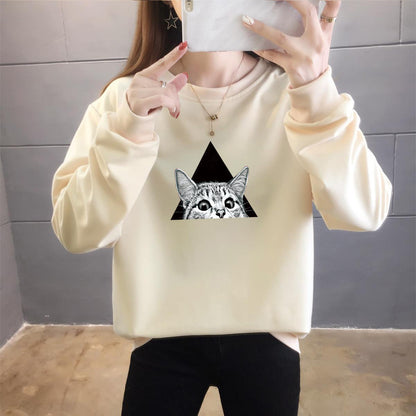 Cartoon Rundhals-Top Trendy Plus Size Damenbekleidung
