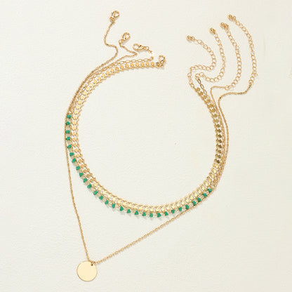 Vier Zwillingshalskettenanzug Vintage Anhänger Damenschmuck