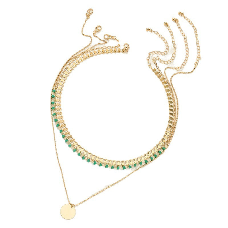 Vier Zwillingshalskettenanzug Vintage Anhänger Damenschmuck
