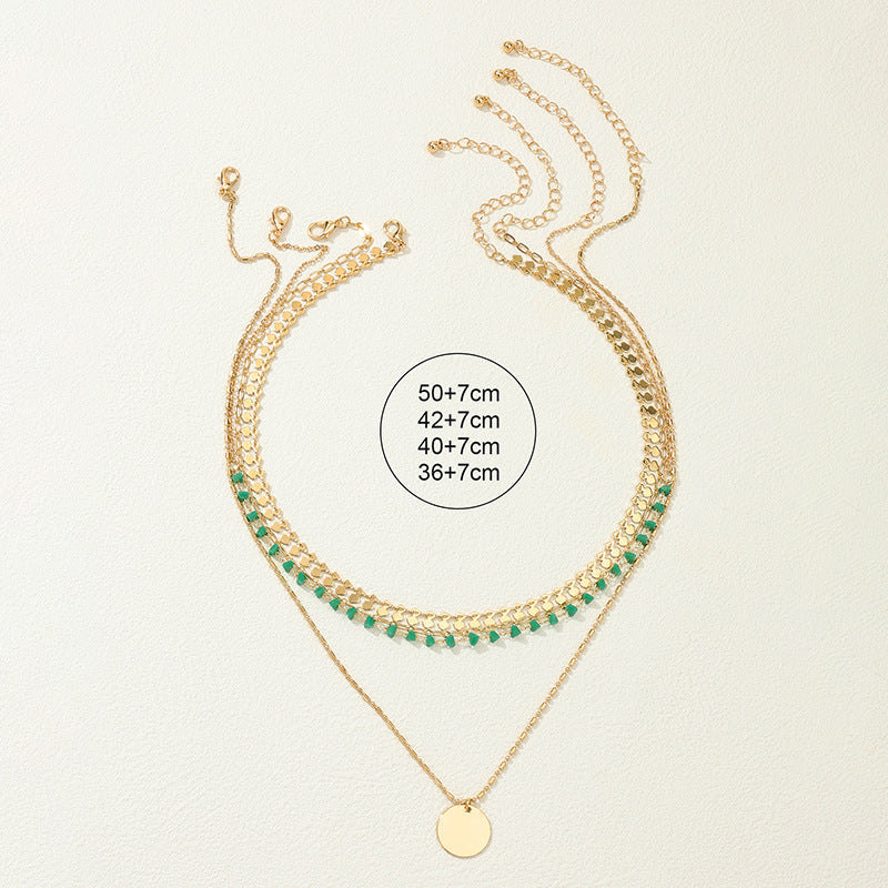 Vier Zwillingshalskettenanzug Vintage Anhänger Damenschmuck
