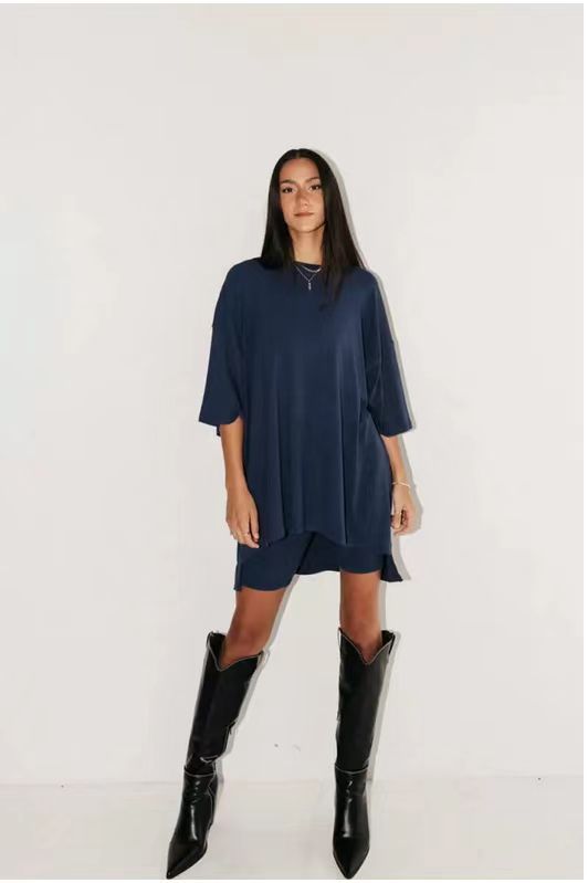 Damenbekleidung Mode Einfarbig Lose T-Shirt Enge Shorts Damen