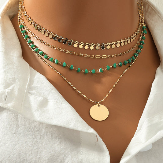 Vier Zwillingshalskettenanzug Vintage Anhänger Damenschmuck