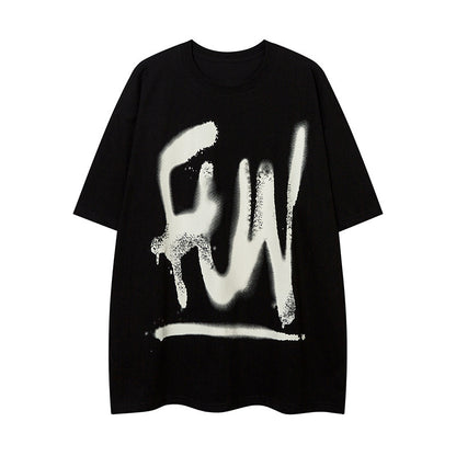 Mode Graffiti Brief Kurzarm Herren Kleidung