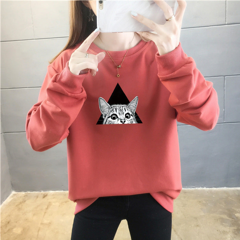 Cartoon Rundhals-Top Trendy Plus Size Damenbekleidung