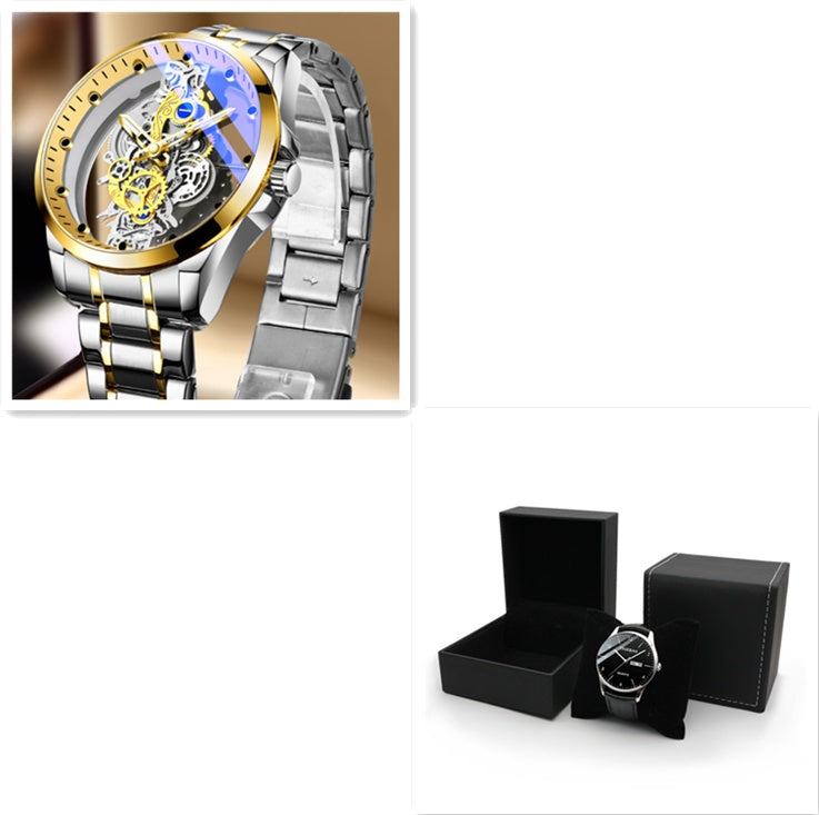 Herrenuhr Skelett Automatik Quarzuhr Gold Skelett Vintage Herrenuhr Herrenuhren Top-Marke Luxus