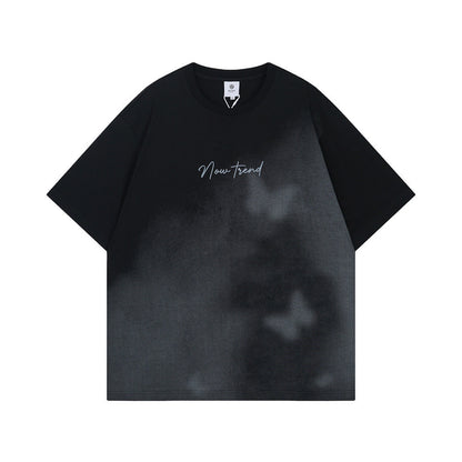 Inkjet Gradient Kurzarm Männer Kleidung High Street Nische