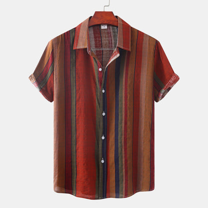 Sommer Herrenbekleidung Druck Casual Retro Shirt Männer