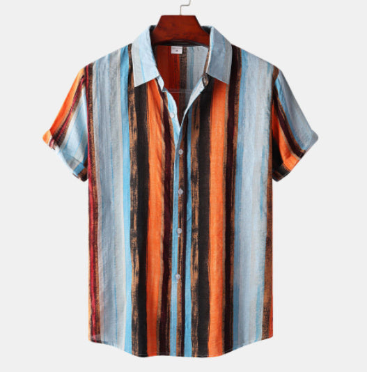 Sommer Herrenbekleidung Druck Casual Retro Shirt Männer