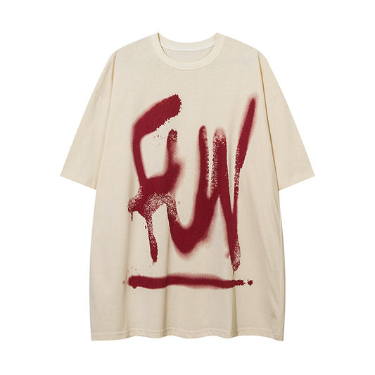 Mode Graffiti Brief Kurzarm Herren Kleidung